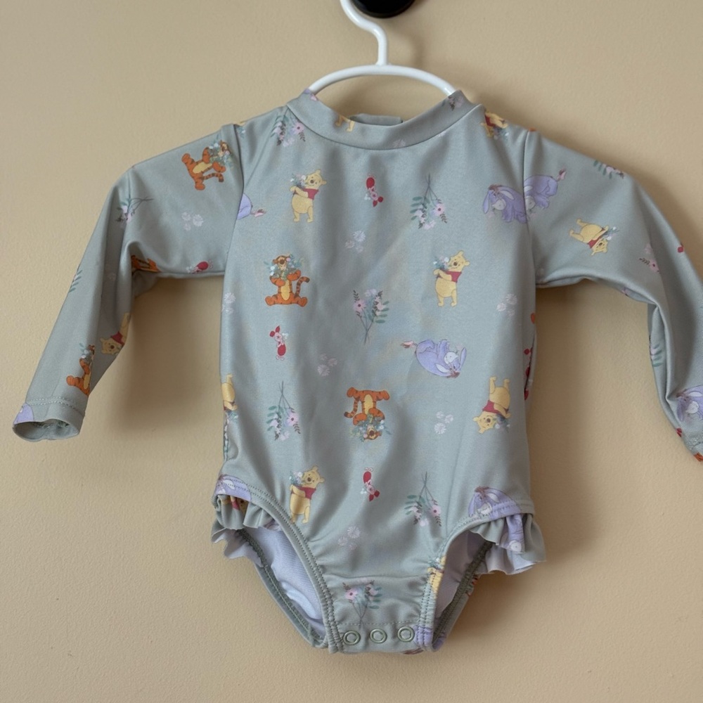 Disney Kids Swim One Piece in Gray with Animal Characters